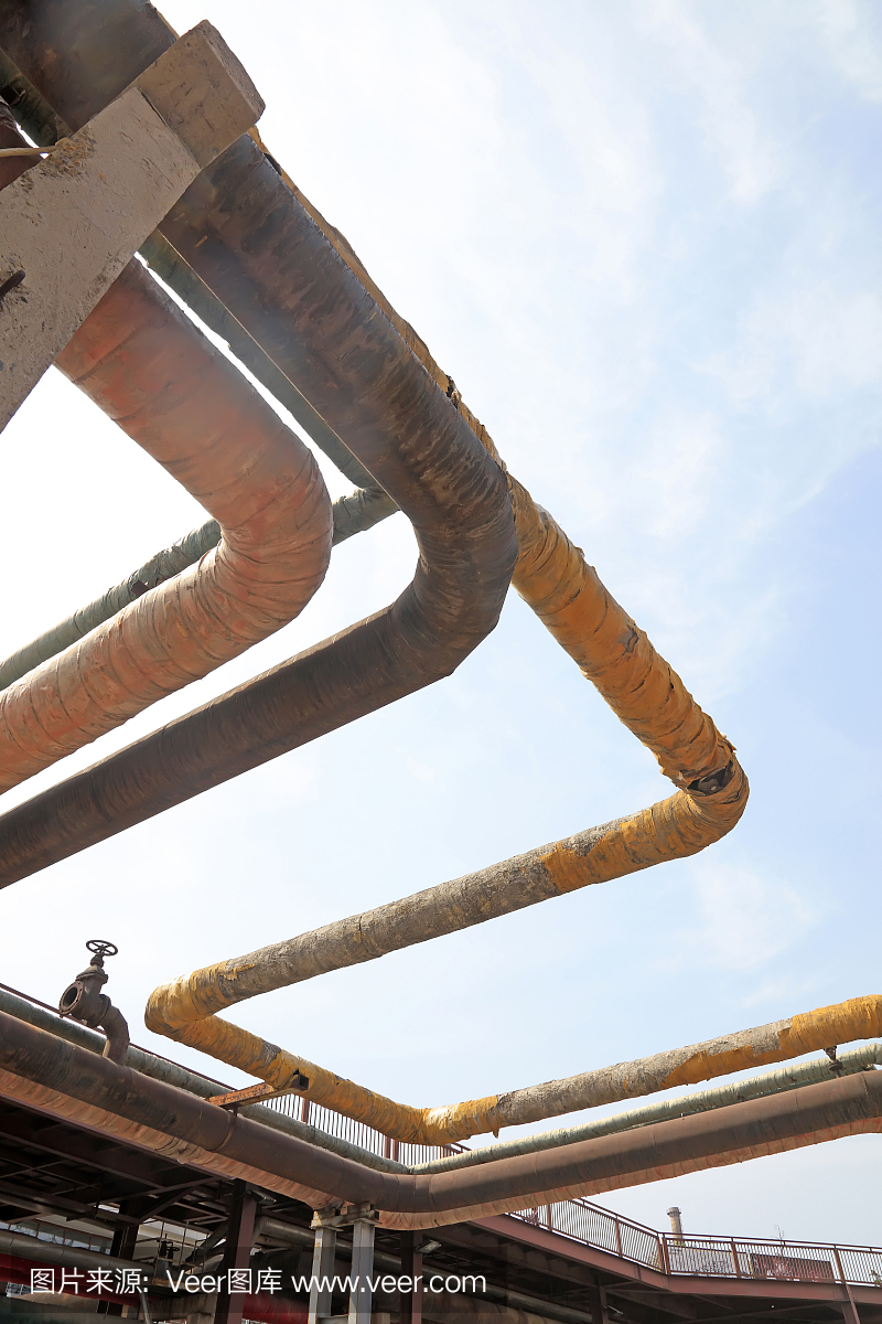 廢棄工廠的管道,特寫(xiě)照片